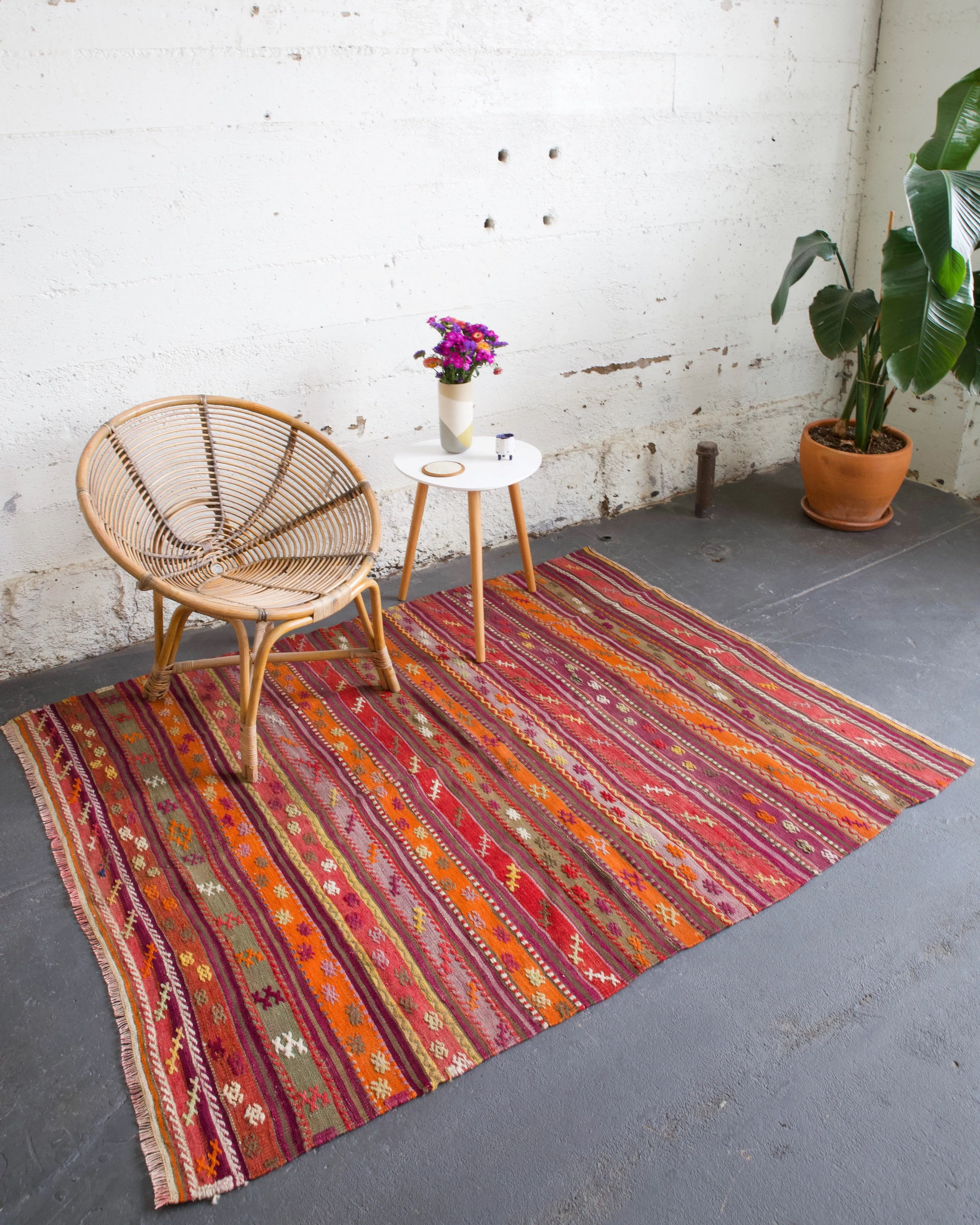 Vintage Turkish Anatolian Kilim Rug