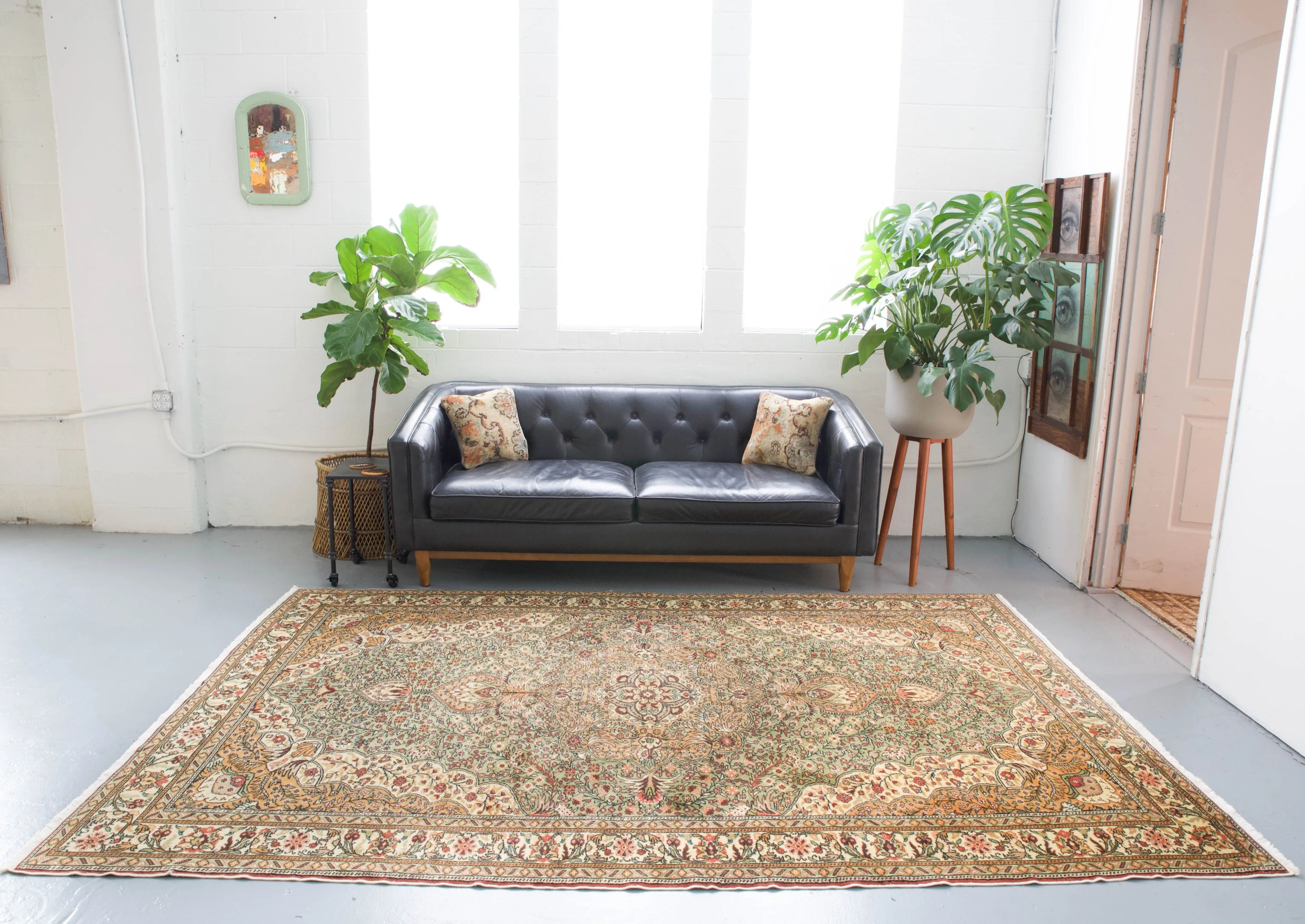 Vintage Turkish Kayseri Rug 6'8" x 10'