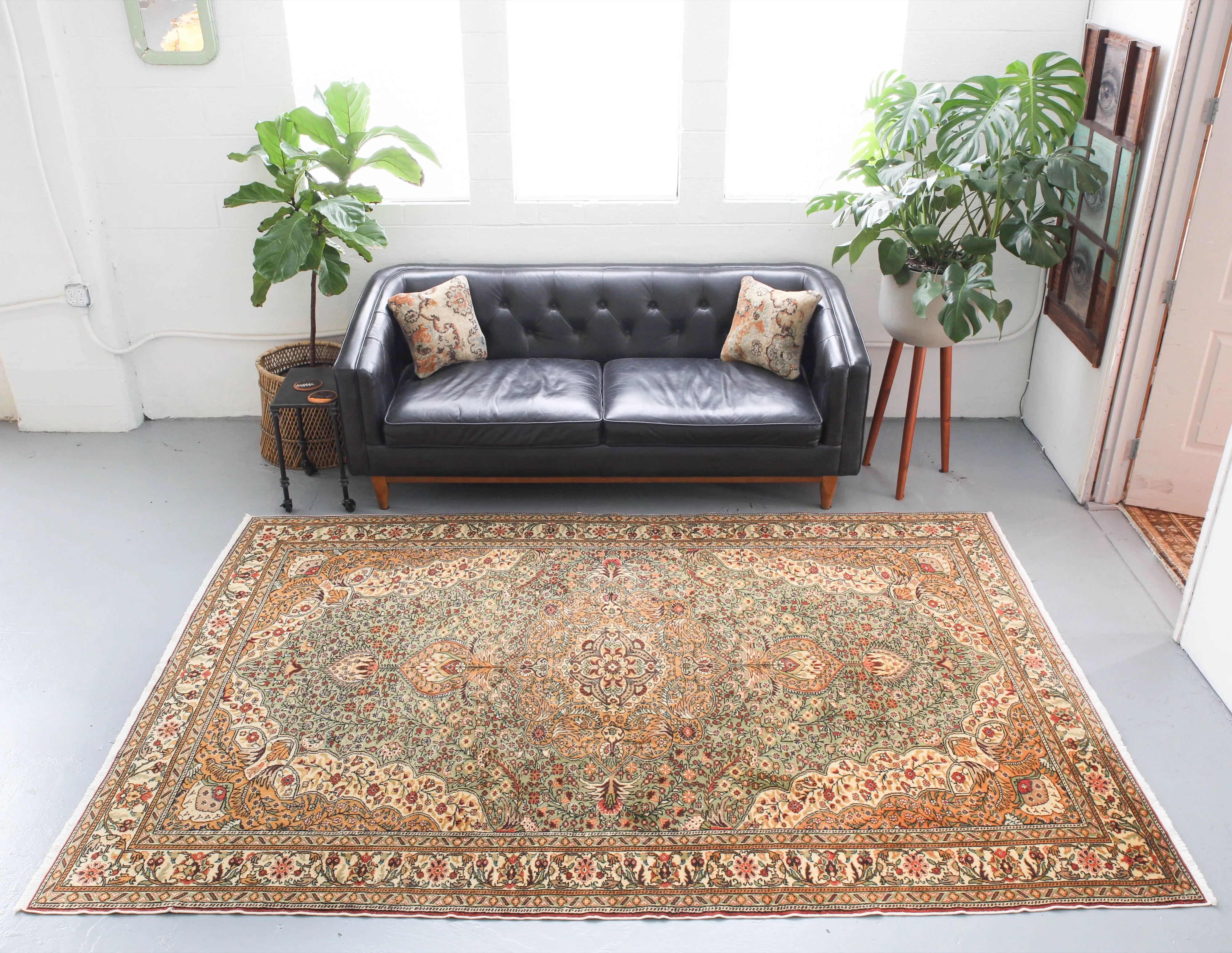Vintage Turkish Kayseri Rug 6'8" x 10'