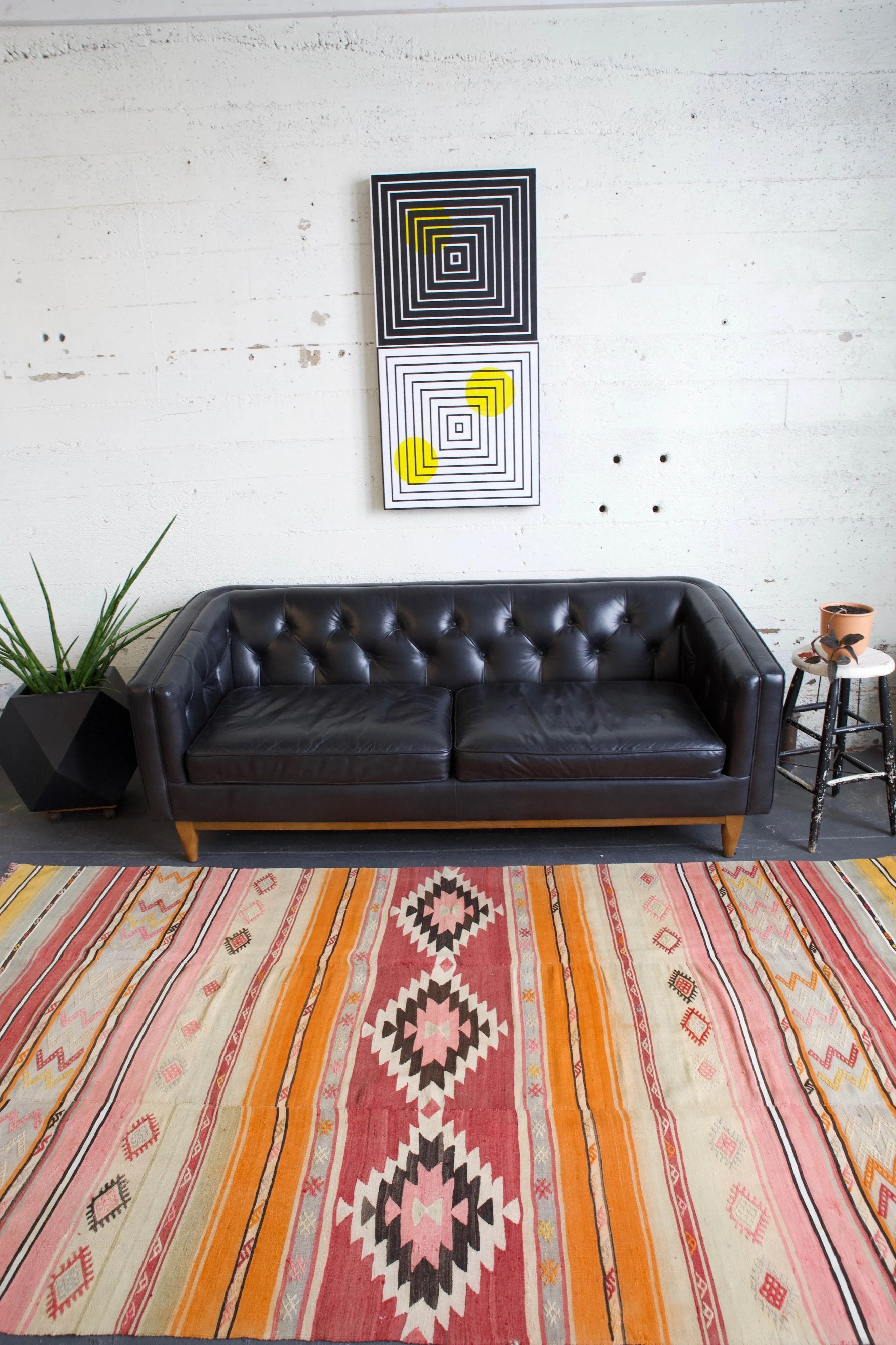 Vintage Turkish western Anatolian Kilim Rug