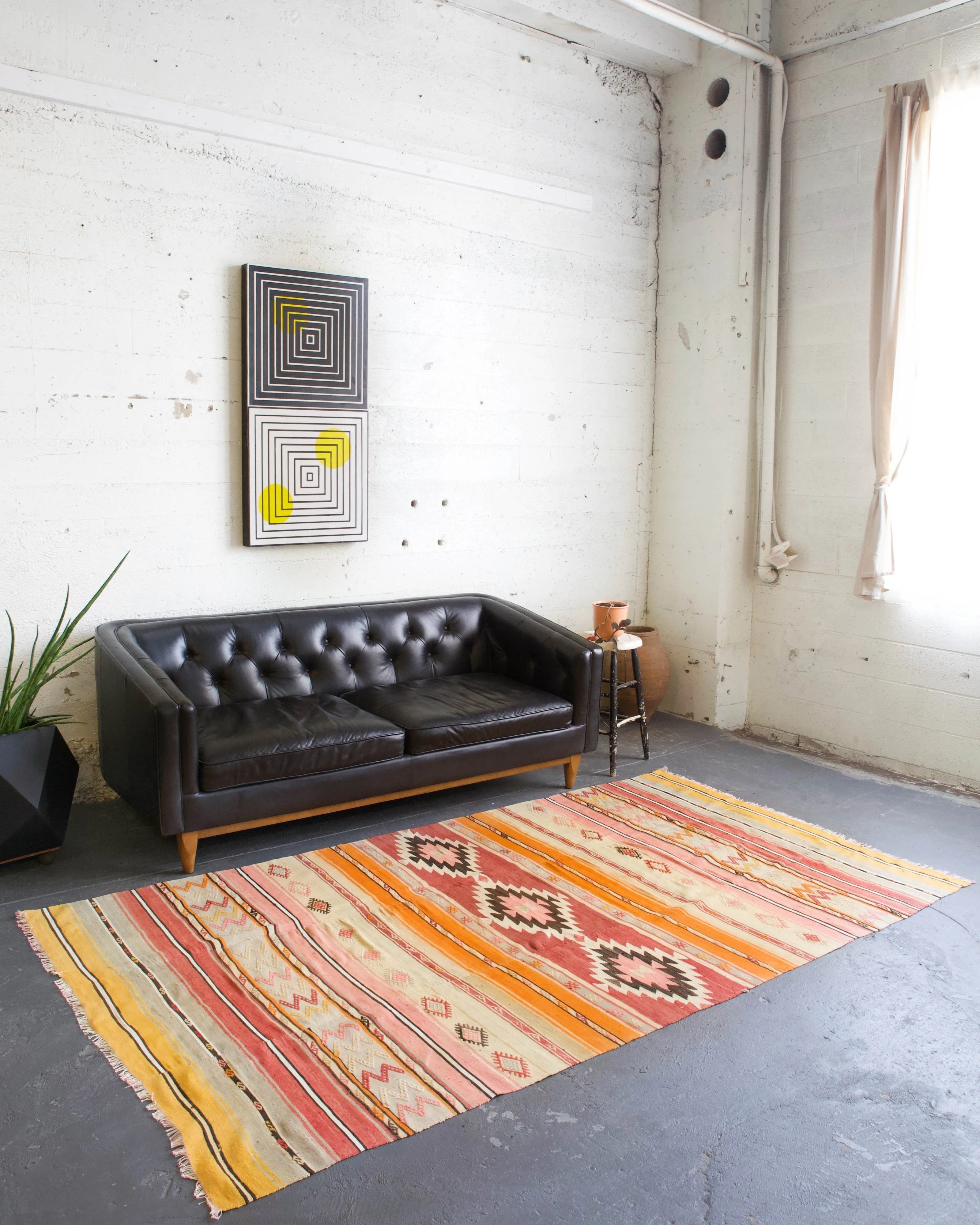 Vintage Turkish western Anatolian Kilim Rug