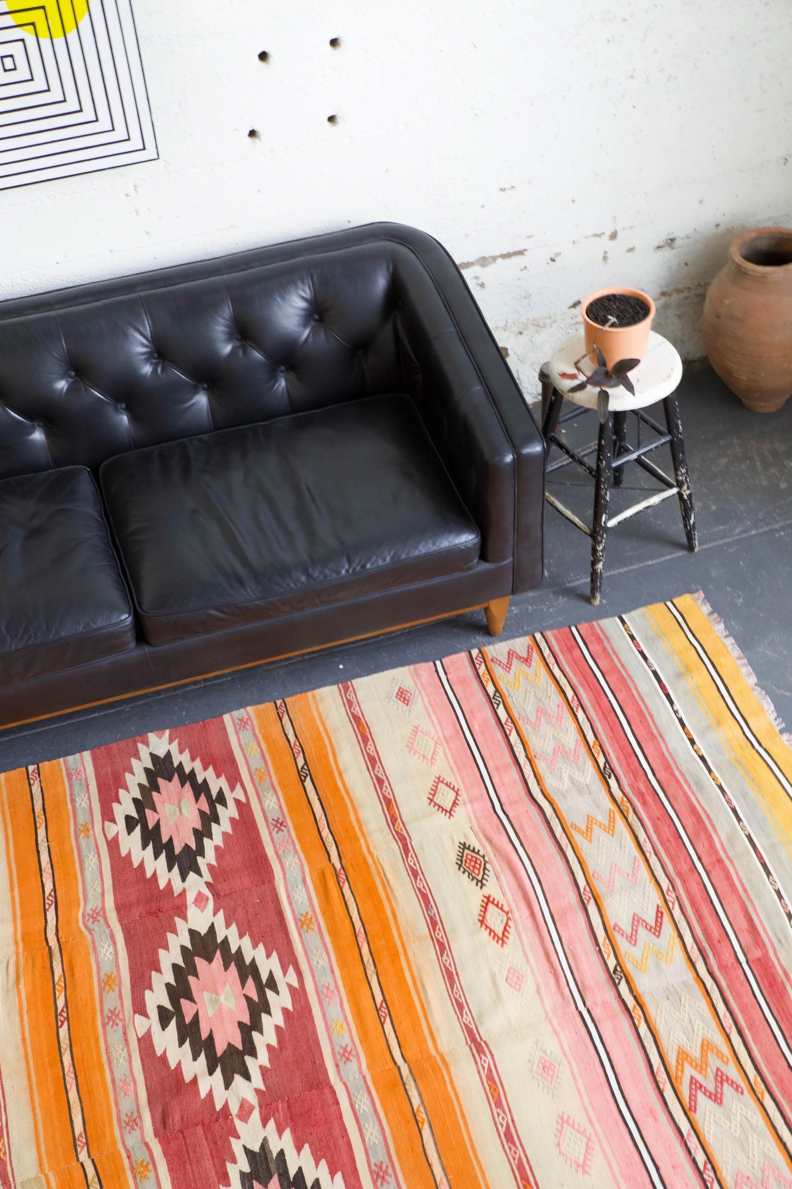 Vintage Turkish western Anatolian Kilim Rug