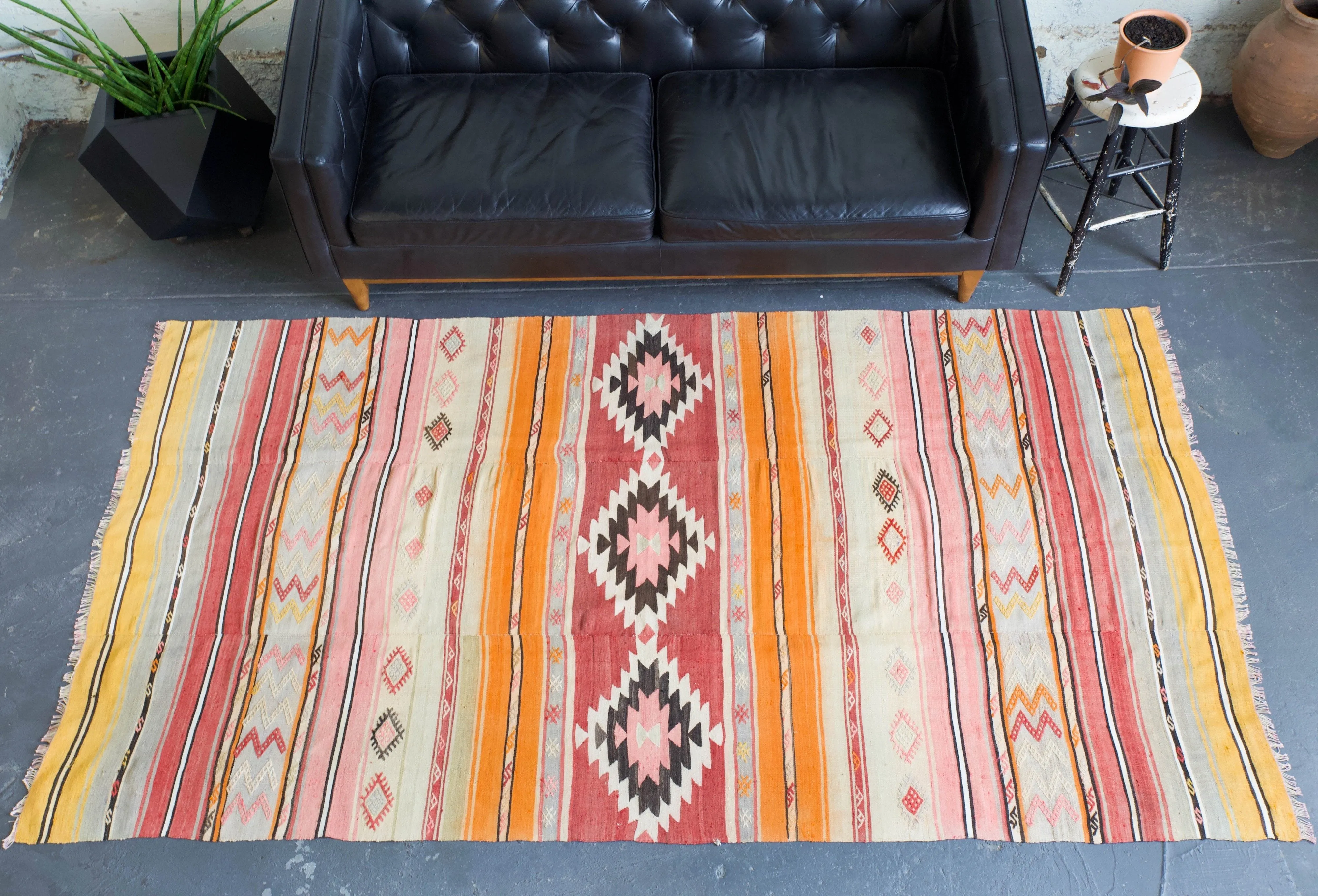 Vintage Turkish western Anatolian Kilim Rug