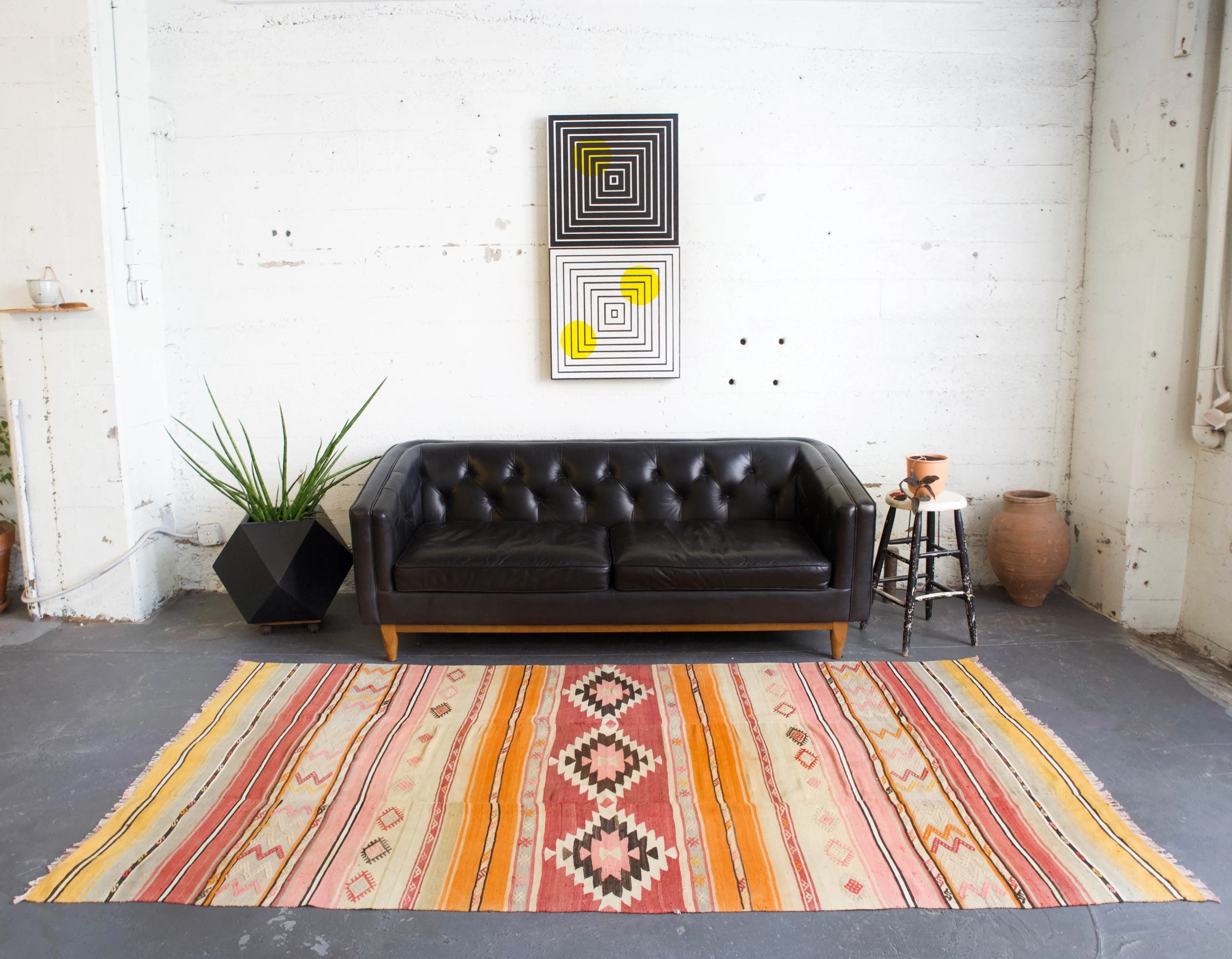 Vintage Turkish western Anatolian Kilim Rug