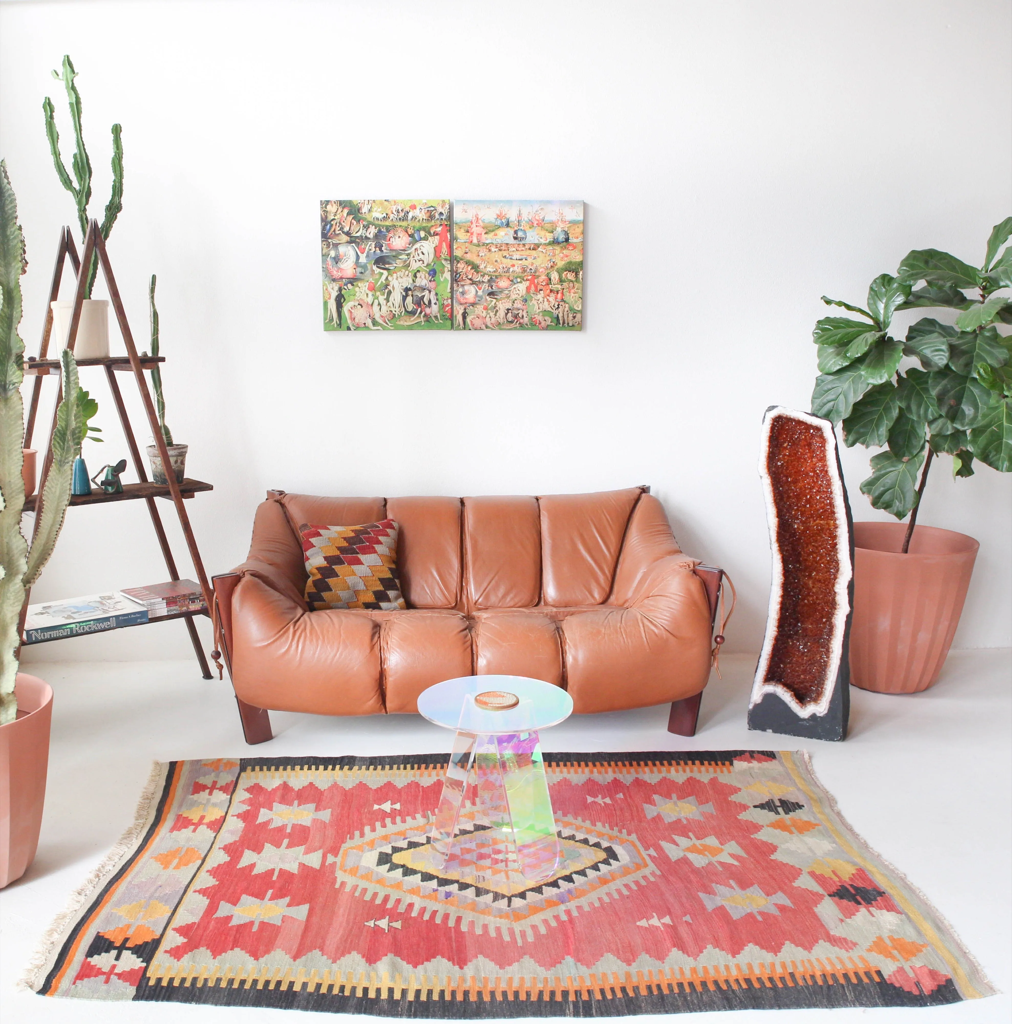 Vintage western Anatolian Kilim Rug 4'7"x6'9"