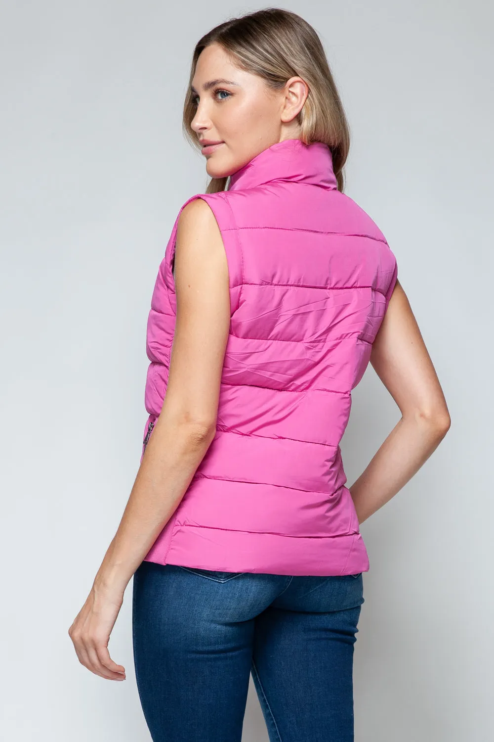 Violet Zip Up Turtleneck Vest with Pockets