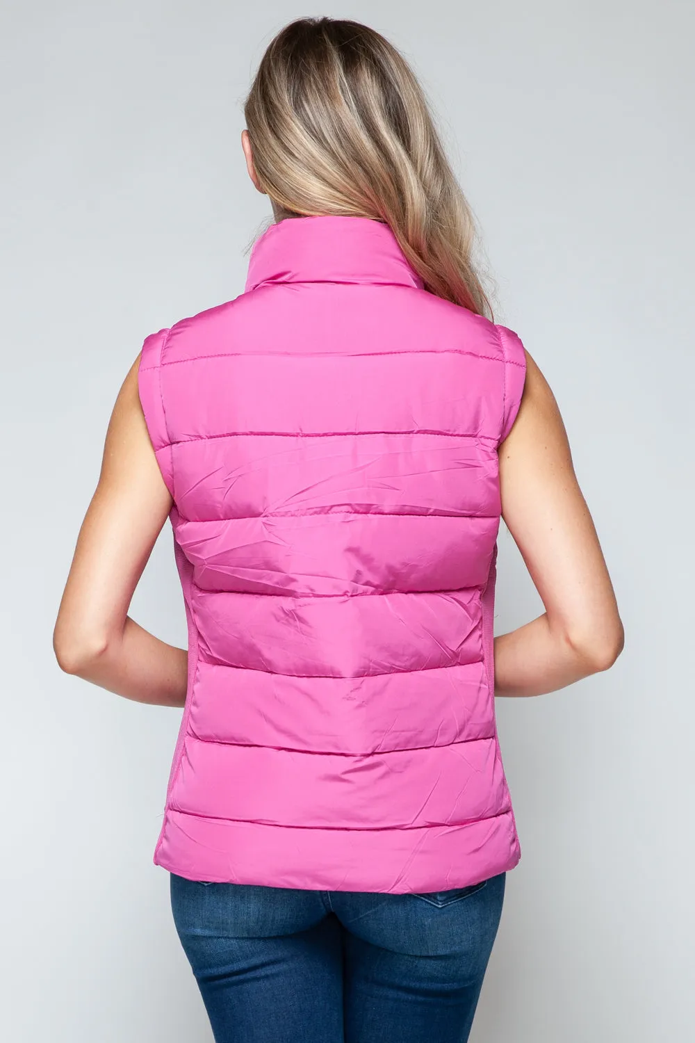 Violet Zip Up Turtleneck Vest with Pockets