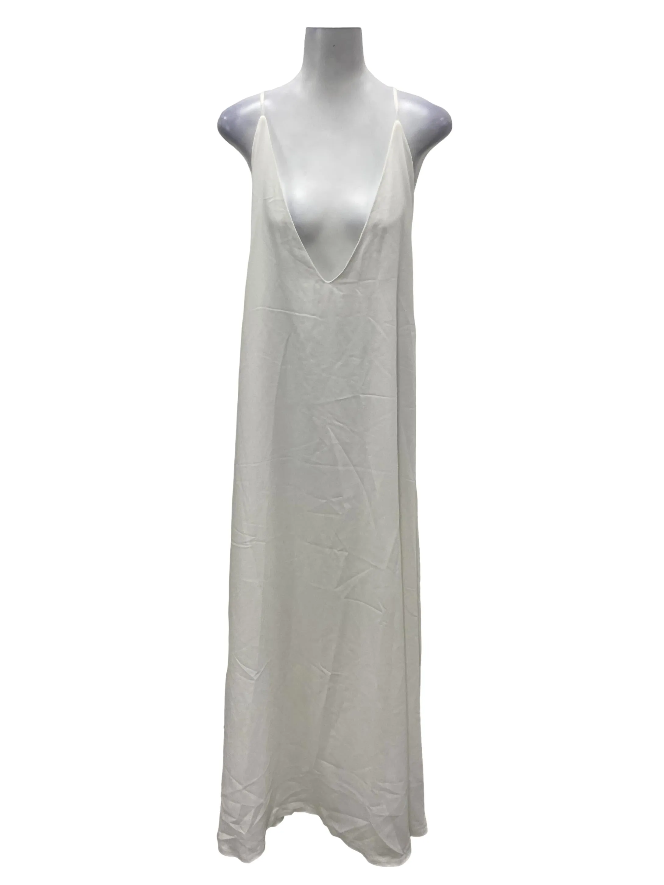 White V-Neck Cami Maxi Dress