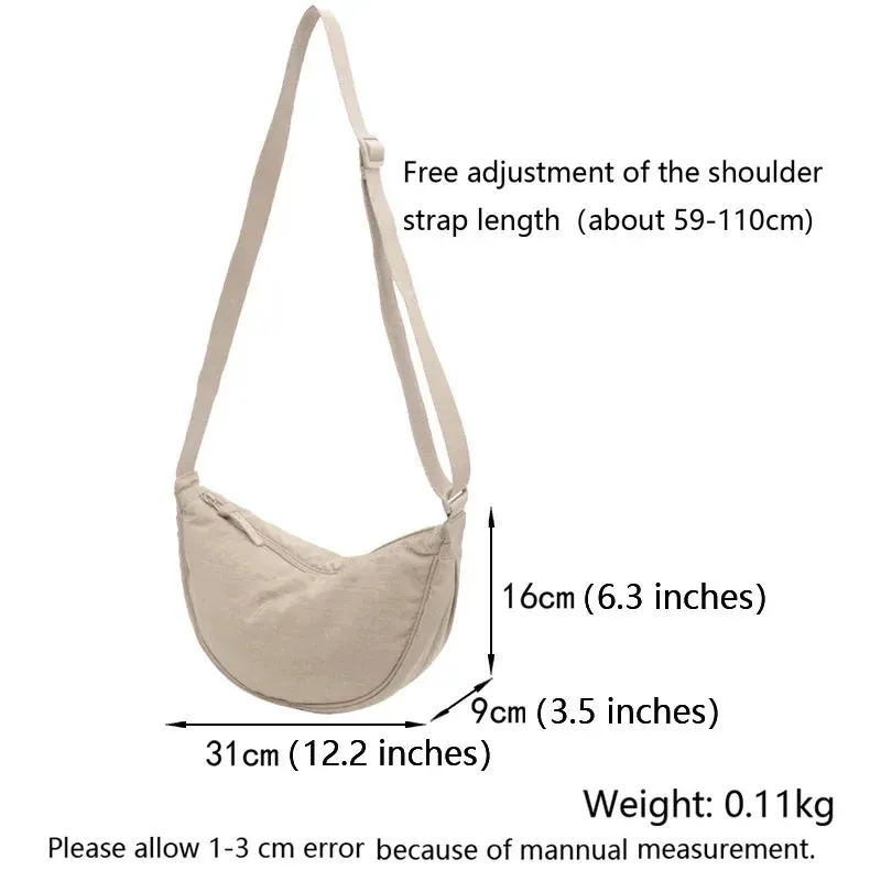 Women's Large Capacity Half Moon Travel Chest Bag - Crossbody Messenger