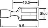 Yellow 6.3mm Female Spade Crimp