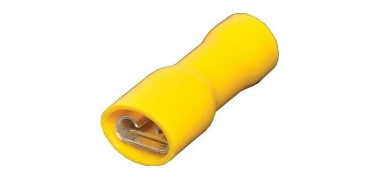 Yellow 6.3mm Female Spade Crimp