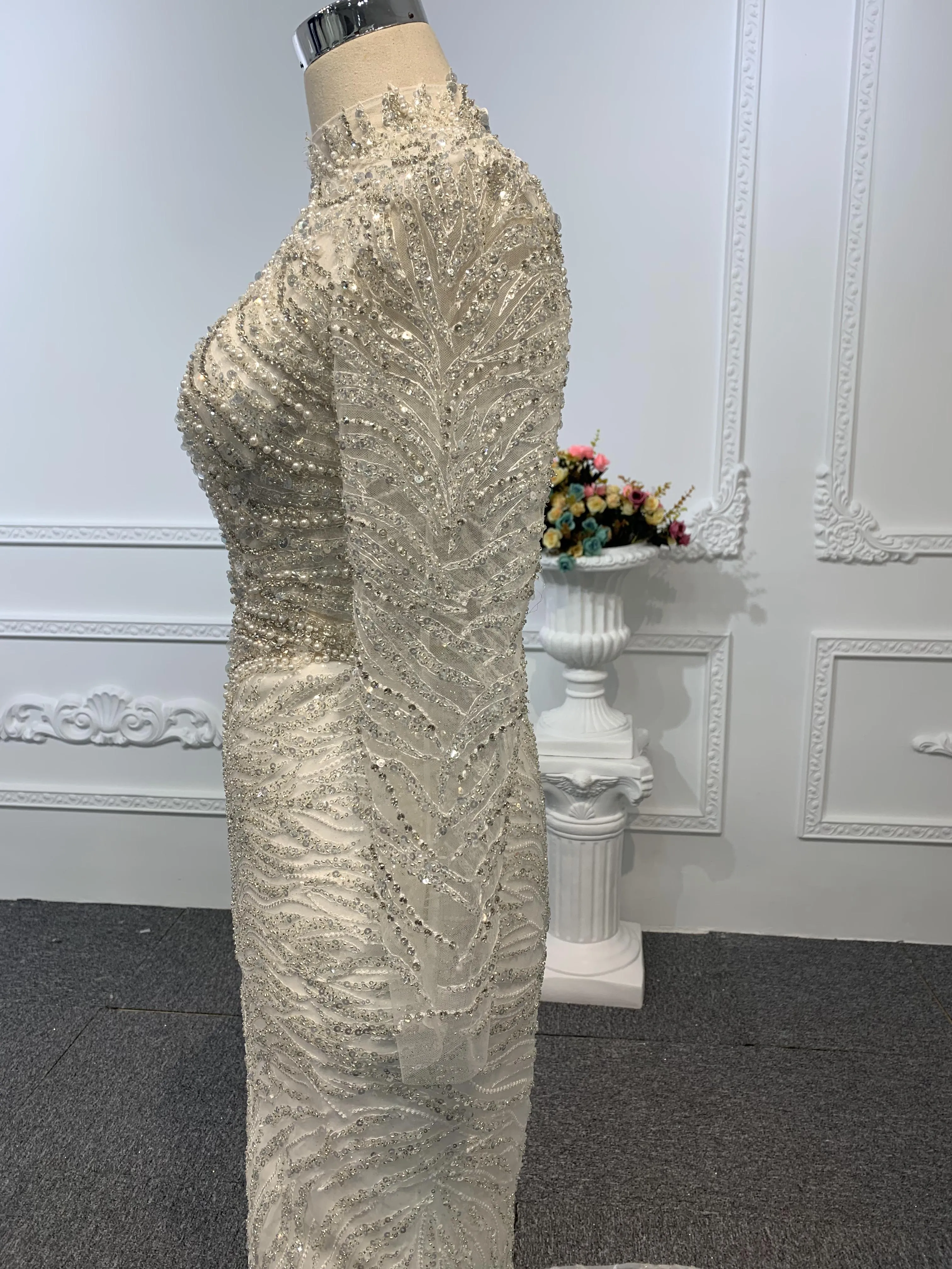 Z035-BYG SPEICAL OWN DESIGN WITH SUPER HEAVY BEADING MERMAID DRESS