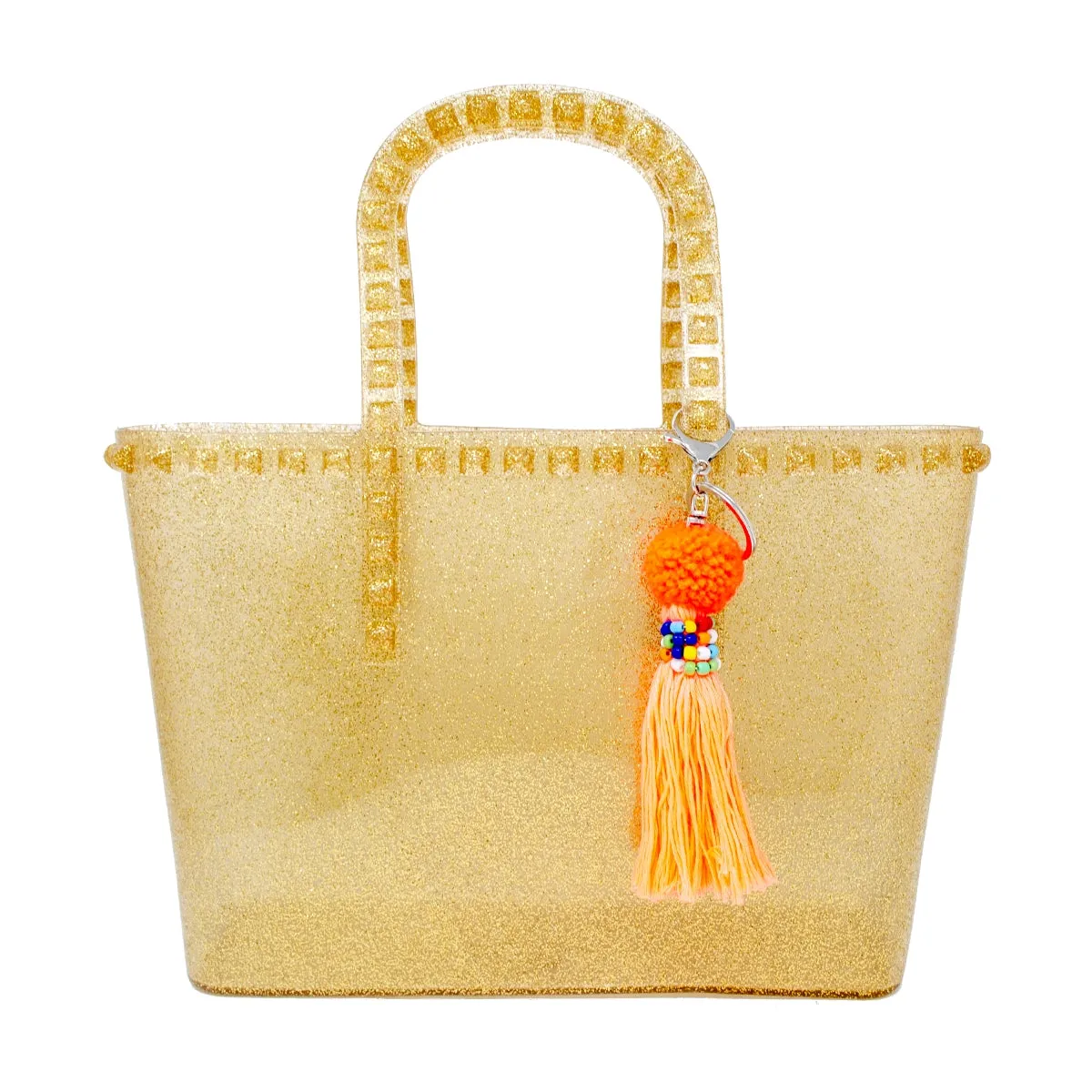 Zomi Gems Large Jelly Tote Bag w/Tassel - Gold