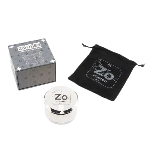 Zooted 4-Piece Herb Grinder - Silver