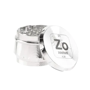 Zooted 4-Piece Herb Grinder - Silver